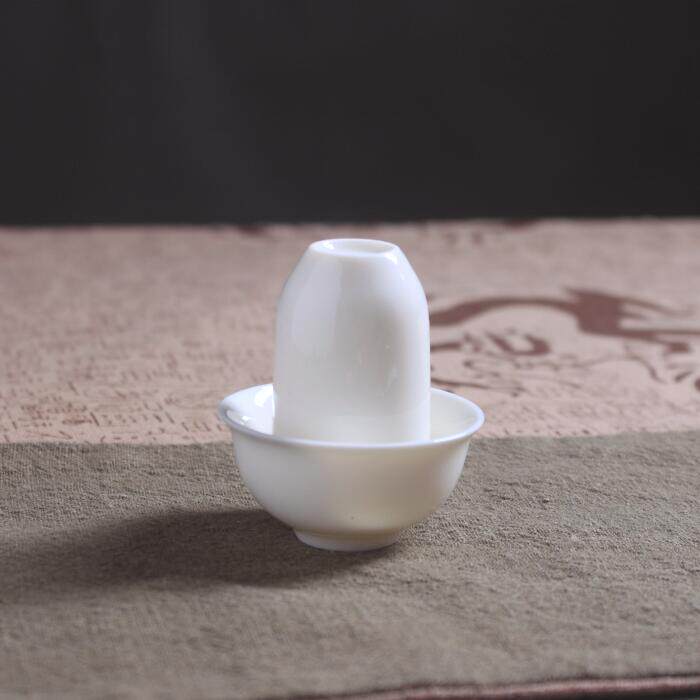 闻香杯品茗杯象牙白功夫茶具白瓷茶杯托茶道茶艺培训德化陶瓷杯_虎窝淘