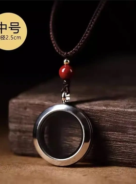 朱砂原石粉天然高纯度原矿嘎乌盒吊坠装朱砂的空心瓶平安扣