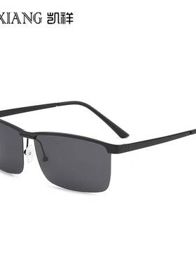 经典方形半框小框架男士偏光太阳镜开车驾驶钓鱼防眩光墨镜女眼镜