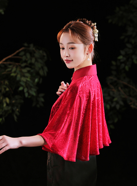 蕾丝小披肩夏季配裙子妈妈披风搭配旗袍外搭开衫婚礼服披肩女薄款