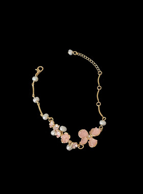 少女感甜美花朵珍珠手链女精致个性轻奢高级时尚气质百搭手环手饰