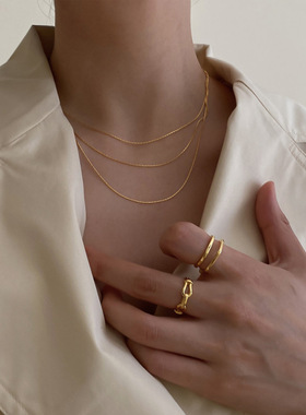 韩国东大门项链女极简风 超仙 气质百搭多层链条颈链锁骨链冷淡风