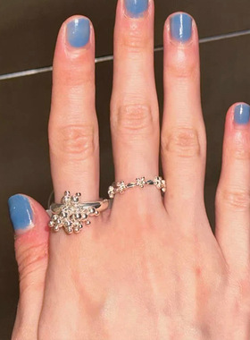 设计感烟花花朵戒指女轻奢精致复古优雅时尚个性潮流百搭指环戒子