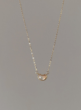 双面锆石贝壳小豆子吊坠项链女简约个性气质百搭时尚颈链锁骨链