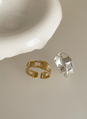 不规则镂空金属戒指女韩国小众设计复古个性简约百搭气质指环戒子