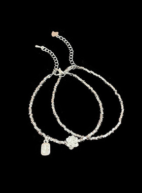 新中式福运莲莲碎银子莲花手链女复古轻奢优雅个性百搭手环手饰