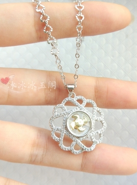 时来运转镀18k白金镶钻包邮项链