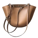 Вместительная и большая кожаная сумка через плечо на одно плечо, из натуральной кожи