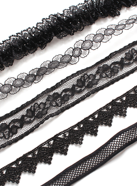 克拉欧美黑色蕾丝显白月亮吊坠