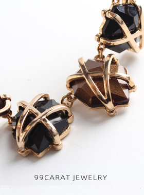 九九克拉欧美仿石质感短款项链