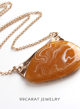 克拉欧美黄色形状夸张毛衣项链