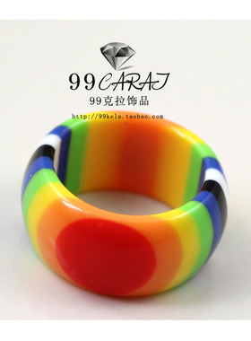 克拉欧美风糖果色戒指环时尚饰品