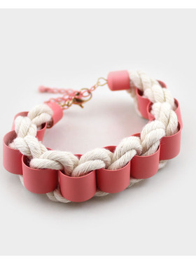 克拉欧美风白色麻花绳夸张手链