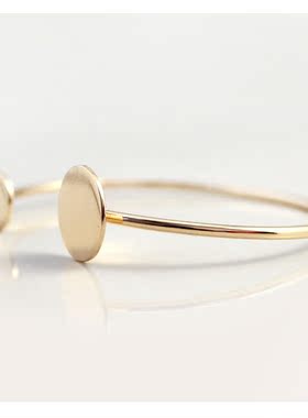 克拉欧美风饰品金色圆形手镯