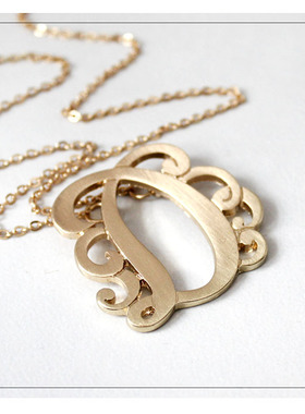 克拉欧美金色短款颈链情侣吊坠