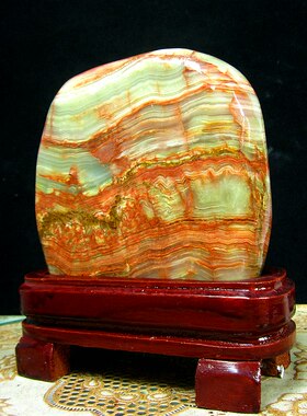 天然阿富汗玉原石摆件