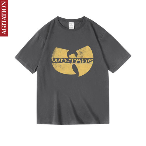 wutang武当派西海岸说唱嘻哈hiphop印花衣服纯棉短袖半袖T恤男女 - 图0