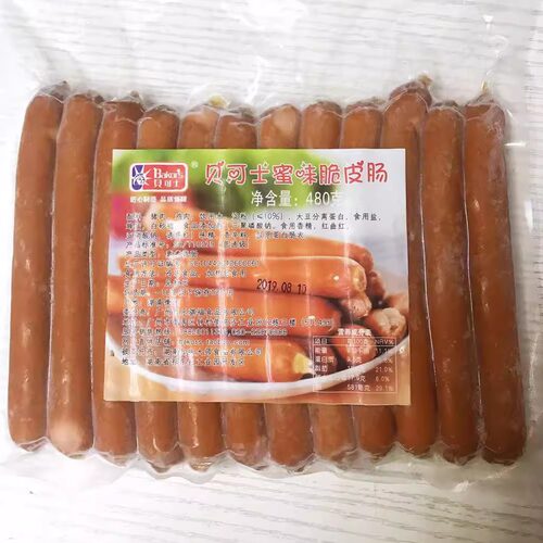 贝可士脆皮肠 热狗肠 法兰克福香肠 蜜糖肠食品40克X12根*6袋直销 - 图3