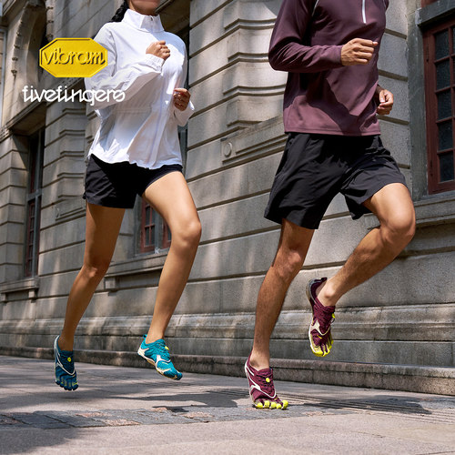 Vibram五指鞋男赤足健身马拉松训练跑姿 专业跑步鞋轻便耐磨VRUN - 图1