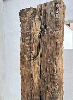 千年古旧老木头立柱精品纹理侘寂风空间装饰古旧风化木立柱摆件