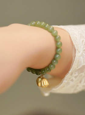 GRAMDA和田玉手串两世欢手链珠子