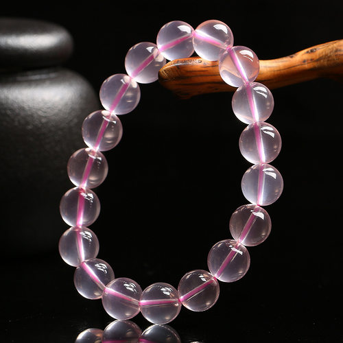 7a玻璃体天然莫桑比克粉晶手链女六芒星光粉晶招桃花水晶手串 - 图2