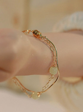 烟雨江南*天然和田玉手镯ins小众