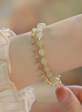 在逃公主*天然和田玉手链ins小众