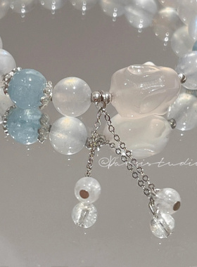 天然月光石手链女荔枝冻月兔手饰