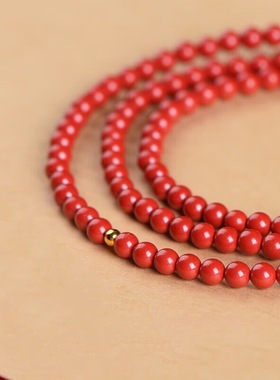 朱砂多圈手链女小众设计本命年手