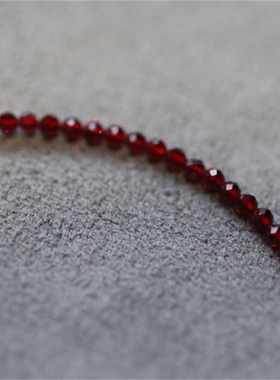 刻面红尖晶手链14K包金配件细手