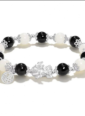 新款999银貔貅福牌手链小众高级