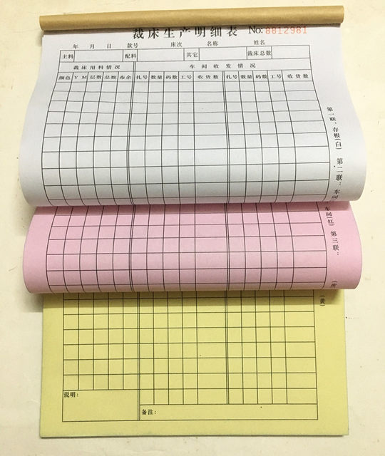 6 Cut sheet production details form