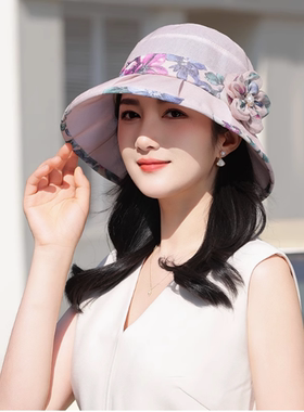 中老年帽子女士春夏遮阳夏凉盆帽