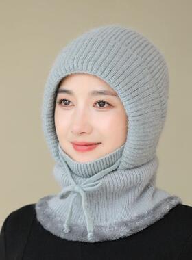 秋冬季妈妈女士保暖毛线帽