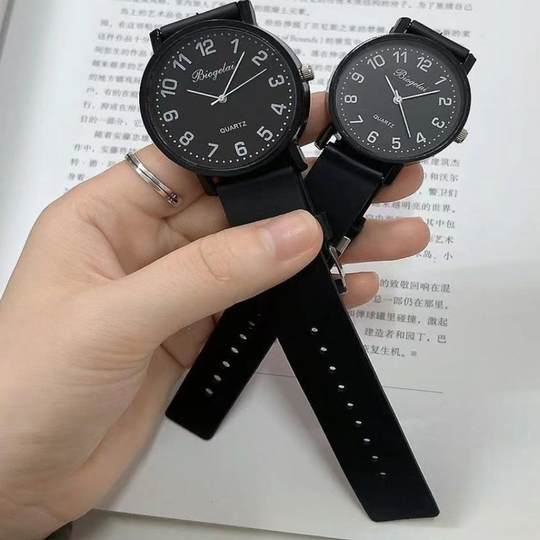 公职人员考试专用静音手表男女学生公务员无声音真皮带考公石英表