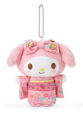 日本正版HelloKitty花火祭和服库洛米公仔玩偶kt装饰挂件节日礼物