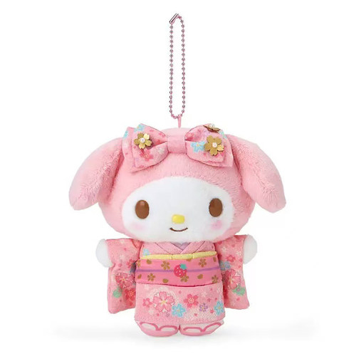 日本正版HelloKitty花火祭和服公仔kt猫毛绒玩偶钥匙扣礼物包挂件 - 图3