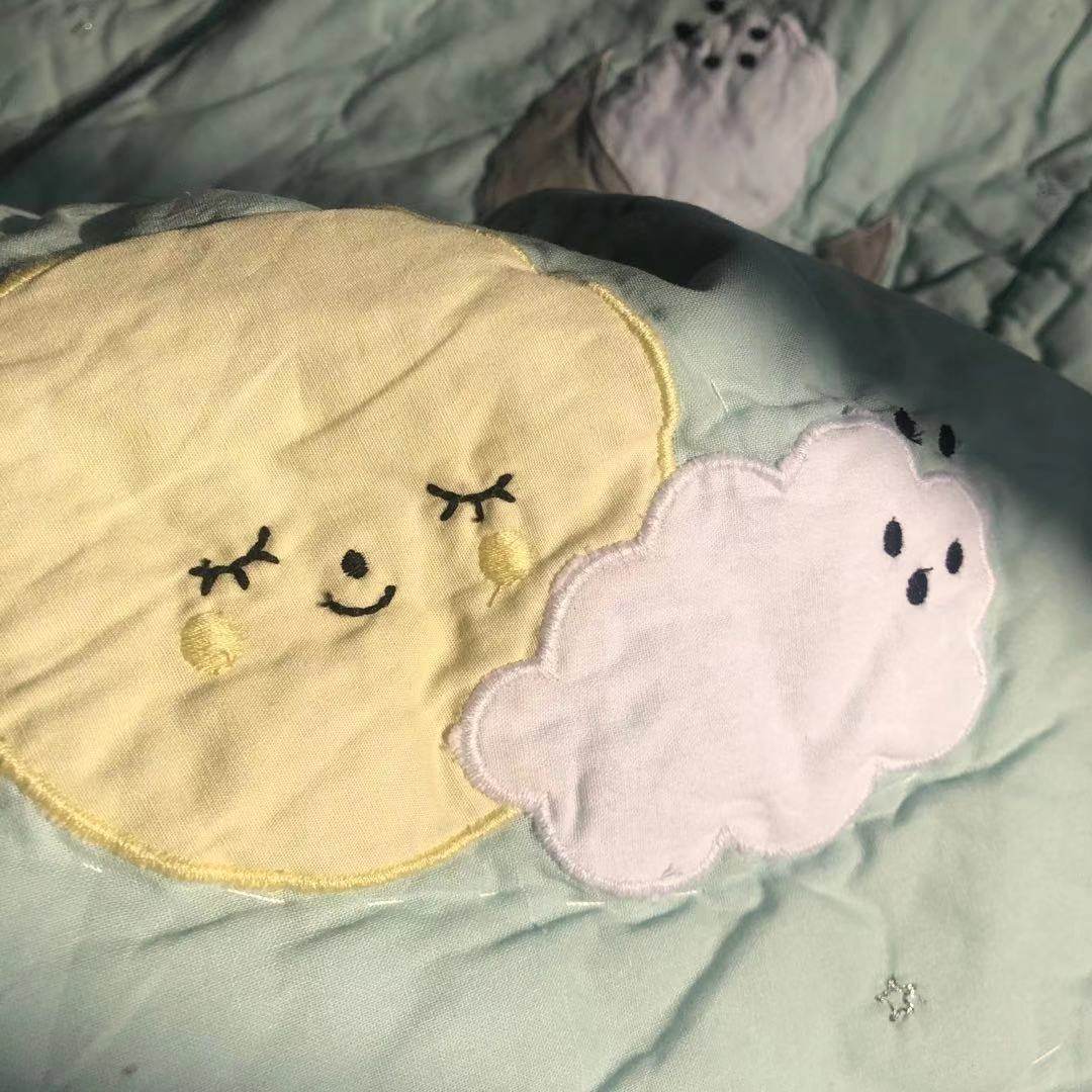 新品！百分百纯棉夹棉花！柔软亲肤！颜色很特别，很清爽！ - 图0