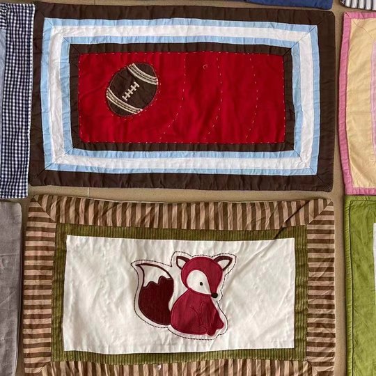 GaLa纯棉卡通刺绣儿童枕套 幼儿园贴布绣枕 柔软吸汗30*50cm单只