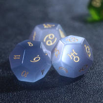 Grey Cat Eye Stone Dice 3 Pieces of Constellation Planetary Dice Dice Rank Professional Arrangement