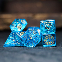 Lightning water blue zircon runner dice COC running group dice DND dice suit 100 face dice 20 face