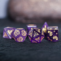Natural Purple Crystal Kessuru Themed Runner Dice COC Dice Dnd Dice Touchdown Stars In Old Print