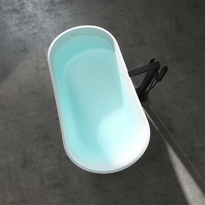 沃特玛独立式人造石浴缸家用小户型欧式阳台现代轻奢浴缸 高颜值