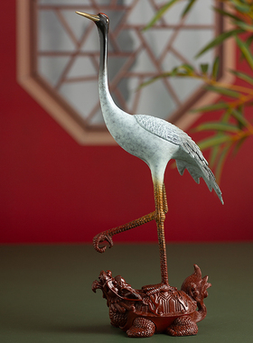 龟鹤延年铜摆件高档送礼礼物