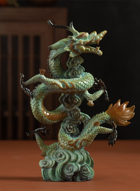 铜五爪青龙摆件吉祥物龙年礼物