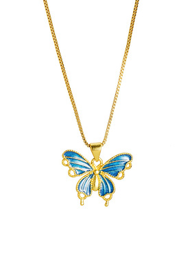 铜合金吊坠 新品中国风彩蝴蝶吊坠DIY饰品女流行时尚款式简约饰品