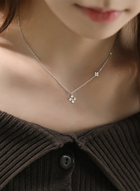 999纯银四叶草项链生日礼物