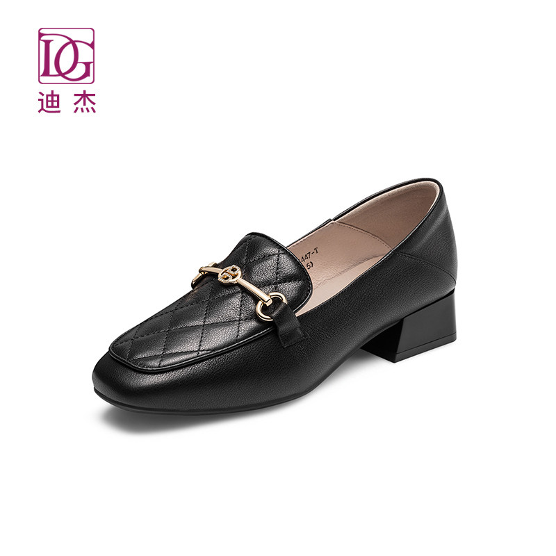 马衔扣乐福鞋女真皮2025新款春秋中跟单鞋软皮粗跟英伦风小皮鞋,淘宝优惠券,粉丝福利购,淘宝优惠卷