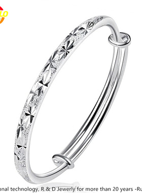 925银凹面活口贵妃手镯bracelet